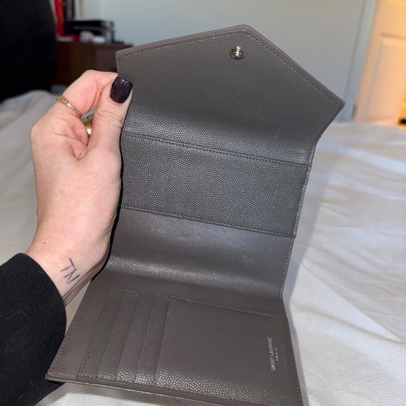 Yves Saint Laurent Dark Gray Leather Wallet - Picture 7 of 9
